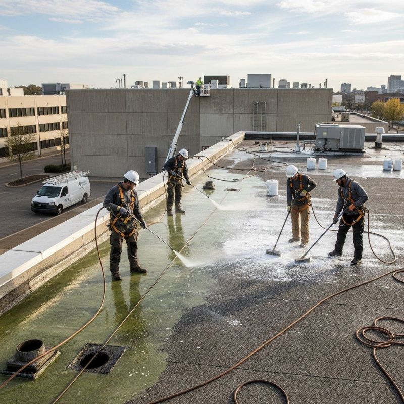 Commercial Roof Algae Cleaning Service