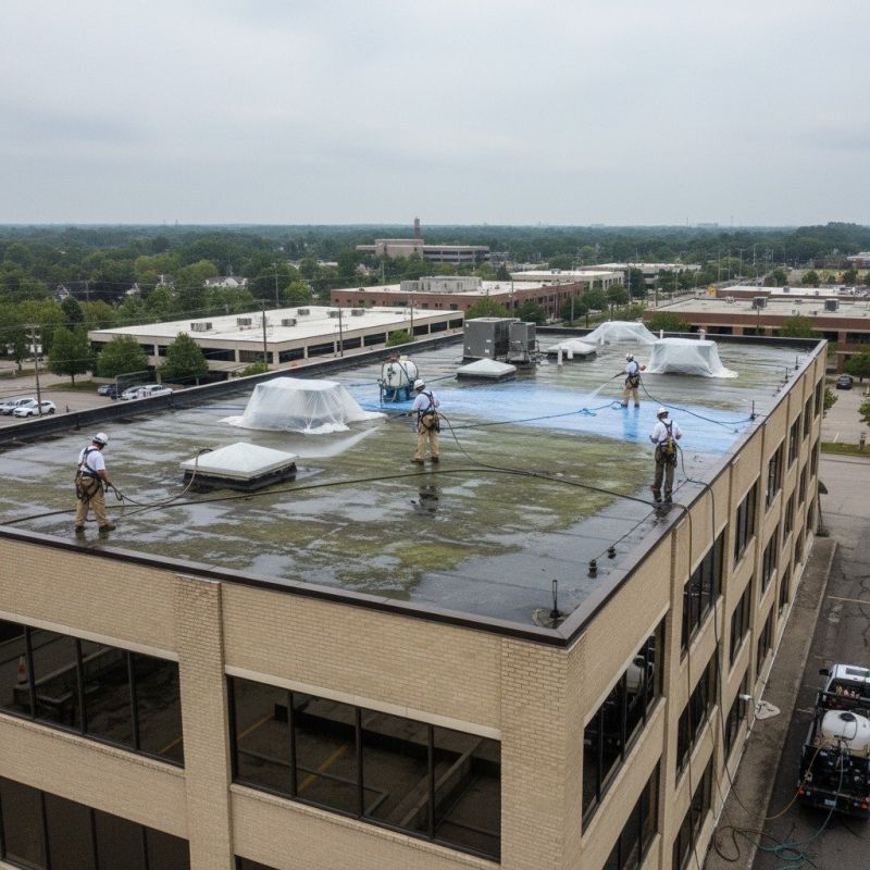 Commercial Roof Algae Cleaning