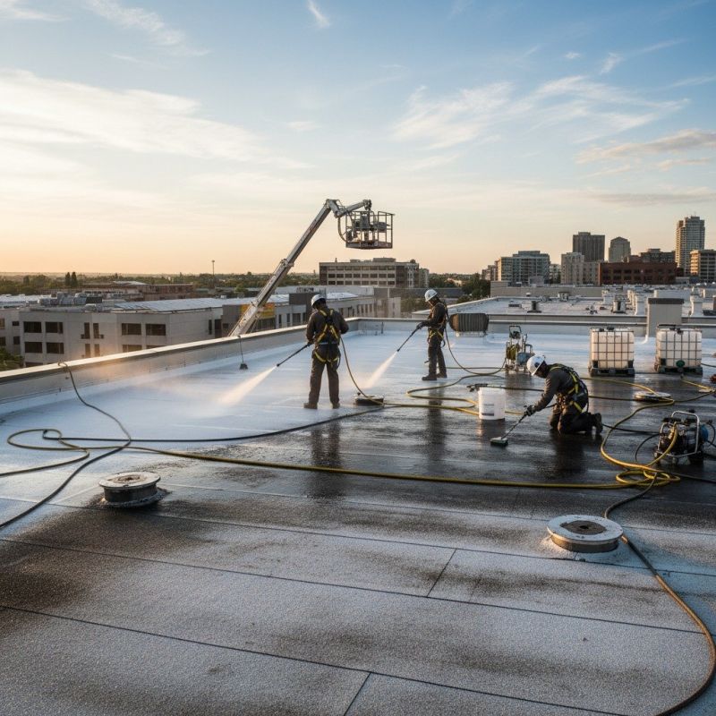 Commercial Roof Algae Cleaning